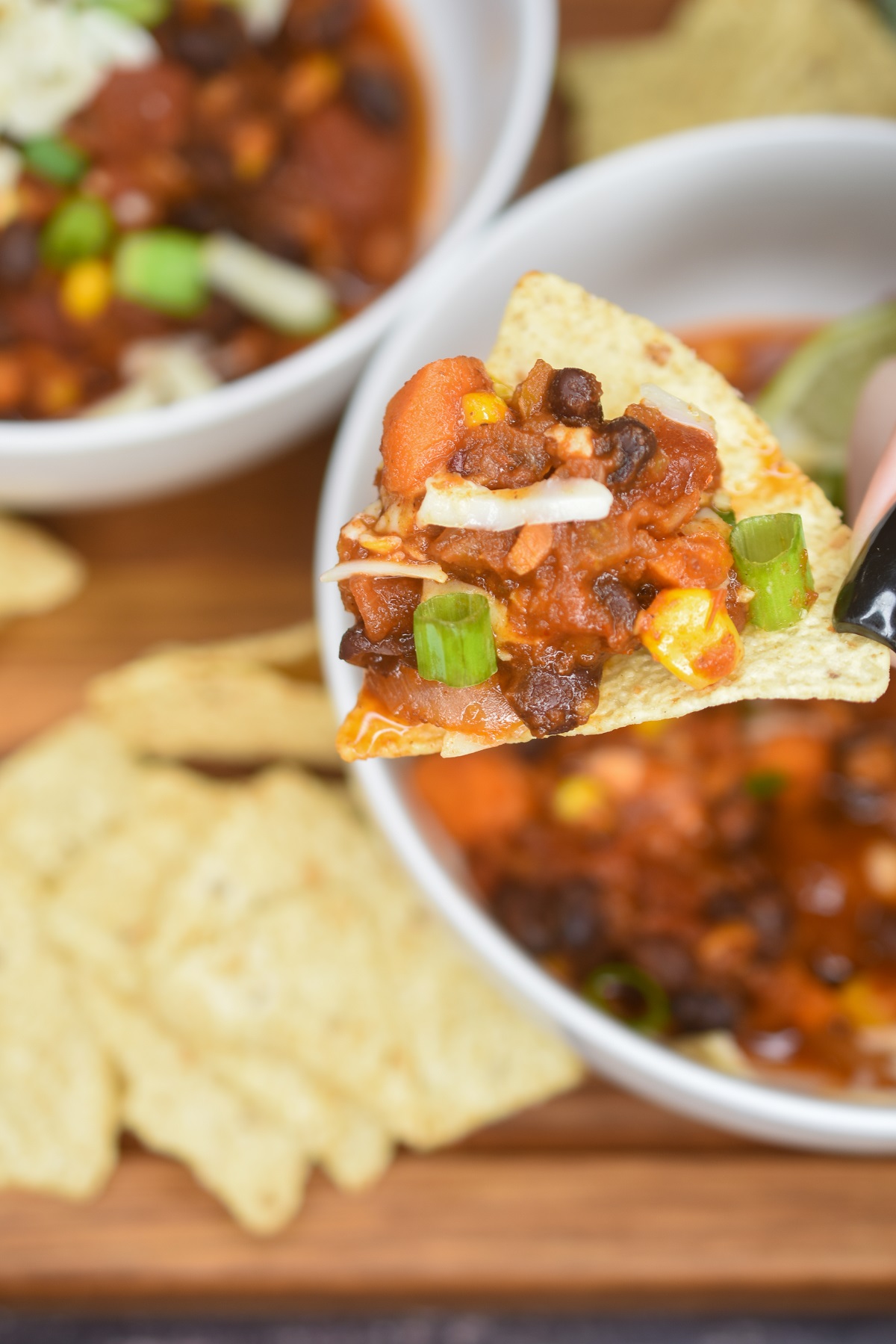 Vegetarian Chili  / Vegan Chili Recipe. Such deep flavor in this meatless chili recipe