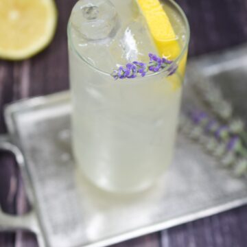 Lavender Lemonade made with homemade Lavender Simple Syrup. Perfect for brunch, baby or bridal showers or just because.