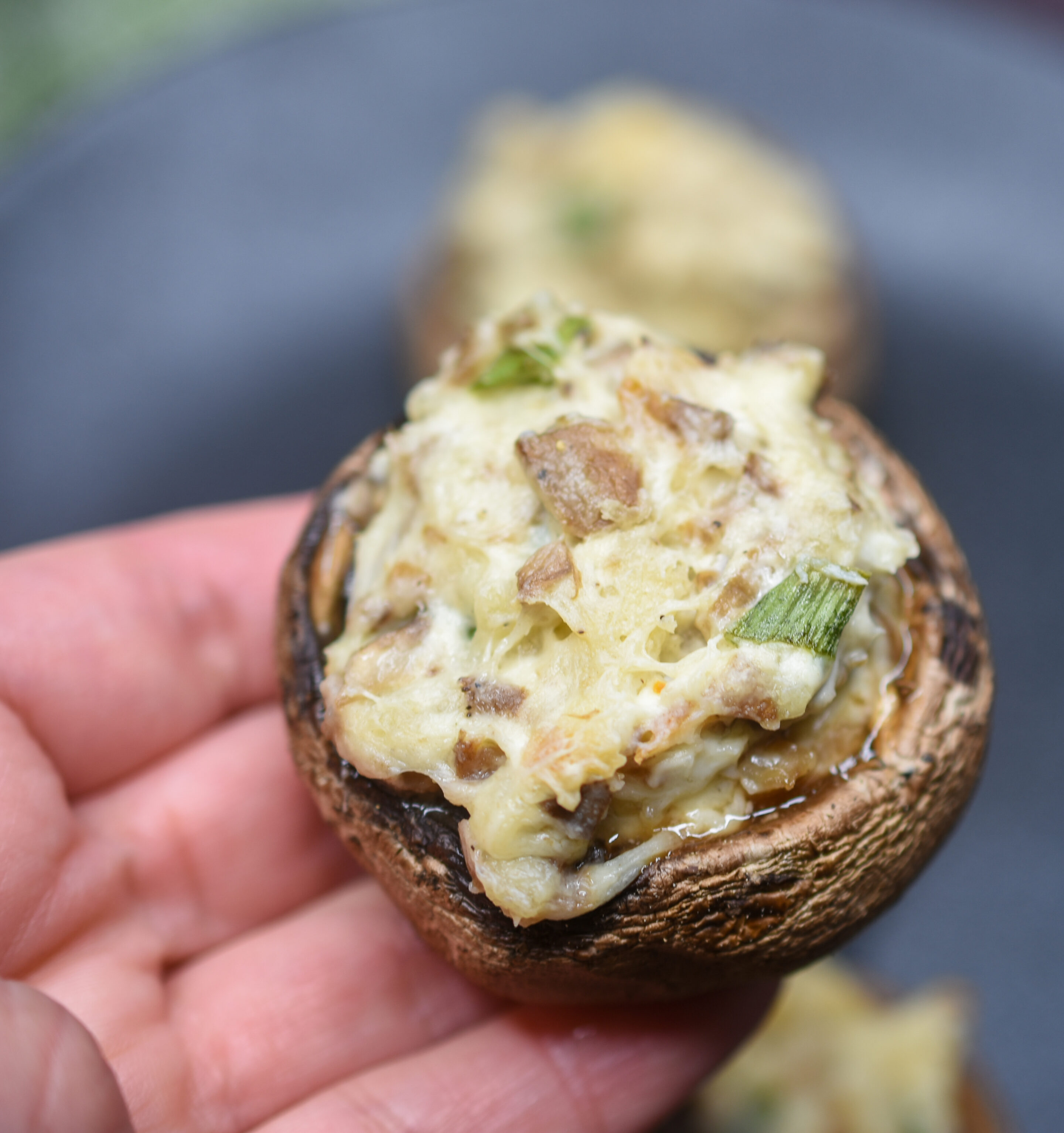 Easy Stuffed Mushrooms Recipe made either vegetarian or with sausage.
