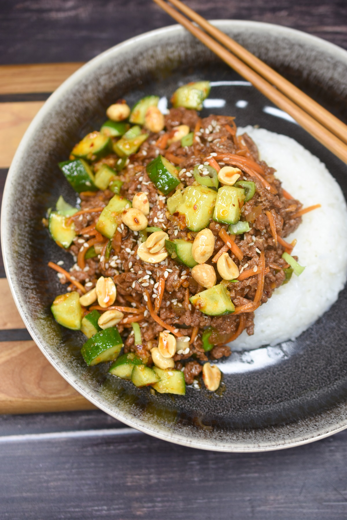 Asian Beef Bowl Recipe over rice