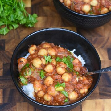 This Chickpea Stew recipe is both vegetarian and vegan. It's easy to customize and take the flavors wherever you want them to go.