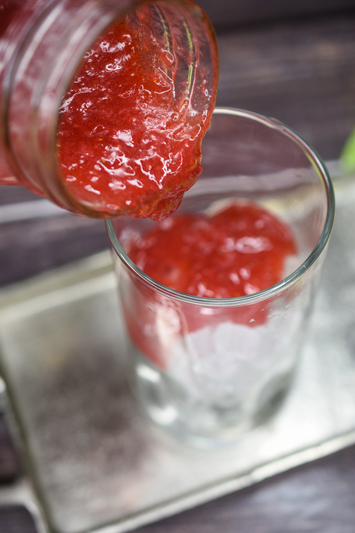Strawberry puree for homemade Strawberry Soda