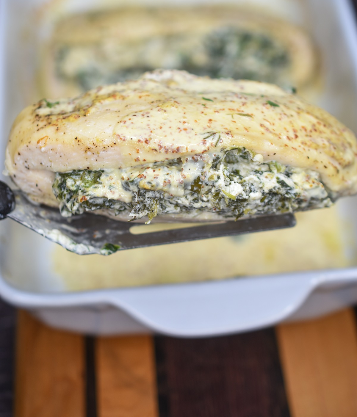 Cream Cheese and Spinach Stuffed Chicken Breasts. Low carb recipe friendly.