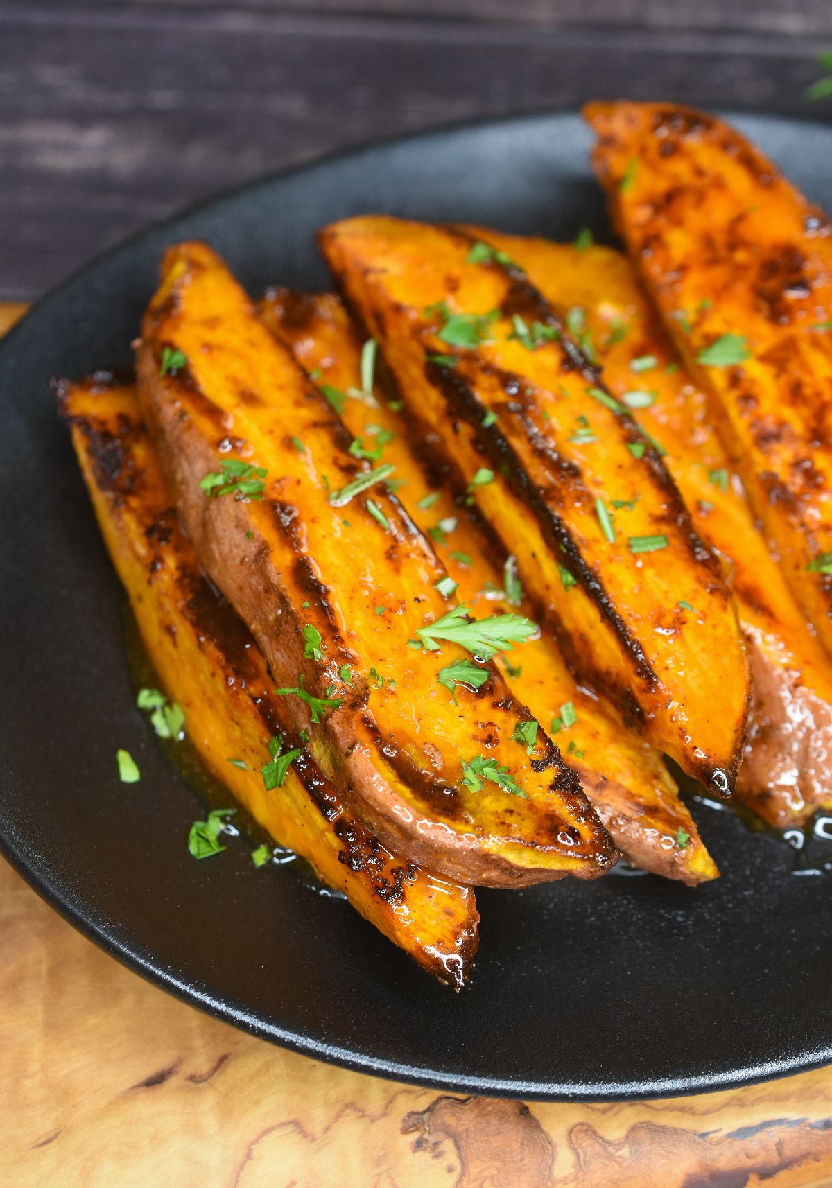 Hot Honey Roasted Sweet Potatoes. Roasted Sweet Potato Wedges, big flavor!