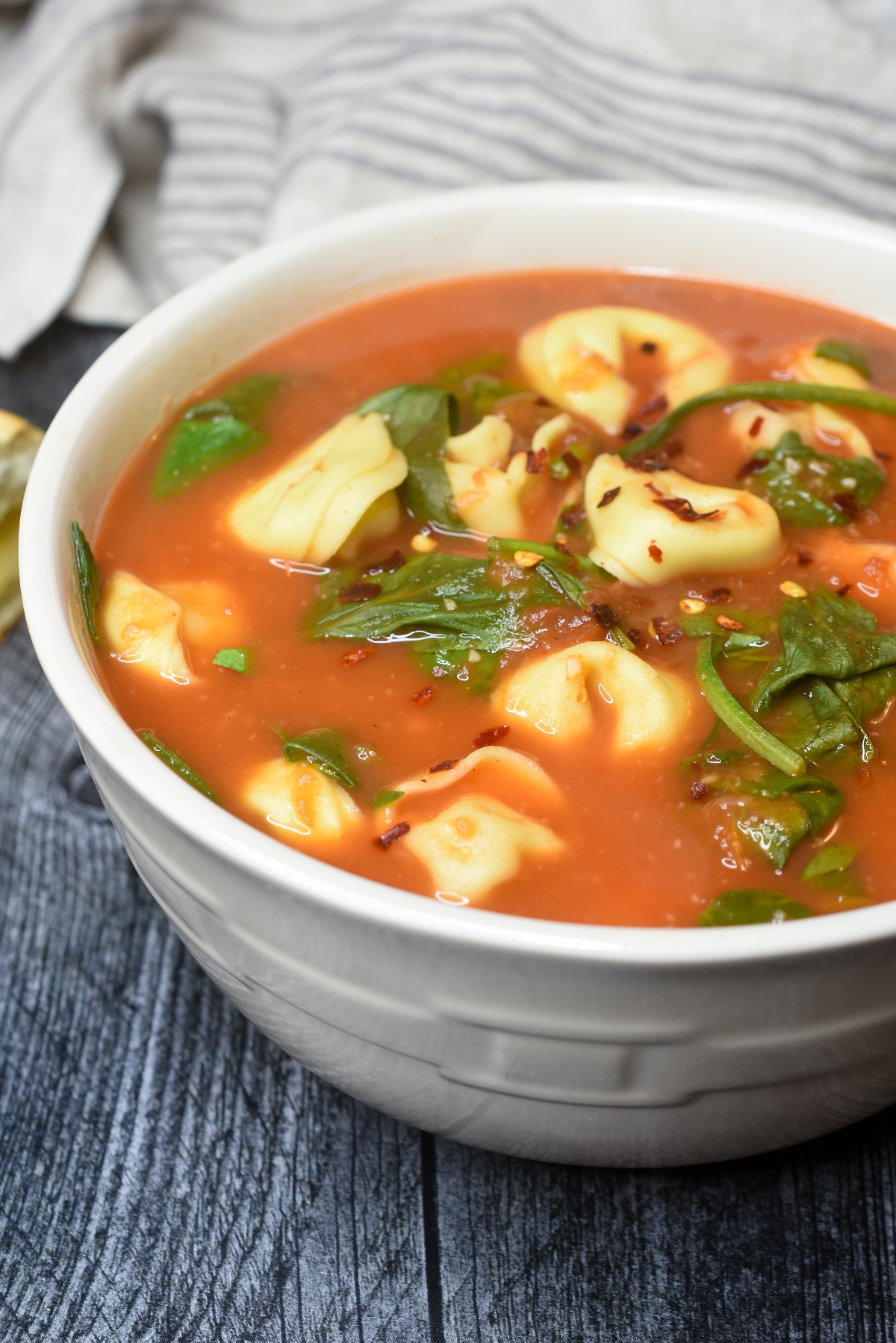 Tortellini Spinach Soup Recipe. Make this super flavorful family favorite recipe in 15 minutes!