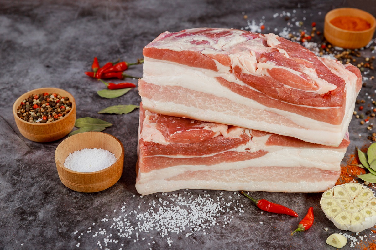 Raw Pork Belly for making Pork Belly Bites. What to do with pork belly