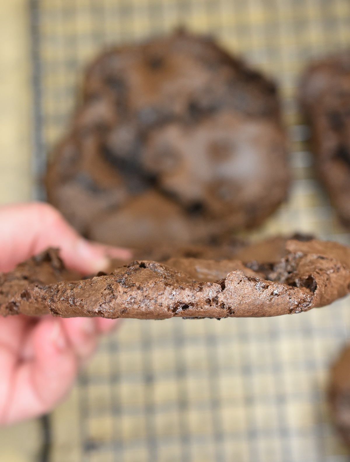 Side view Flourless Chocolate Cookie recipe