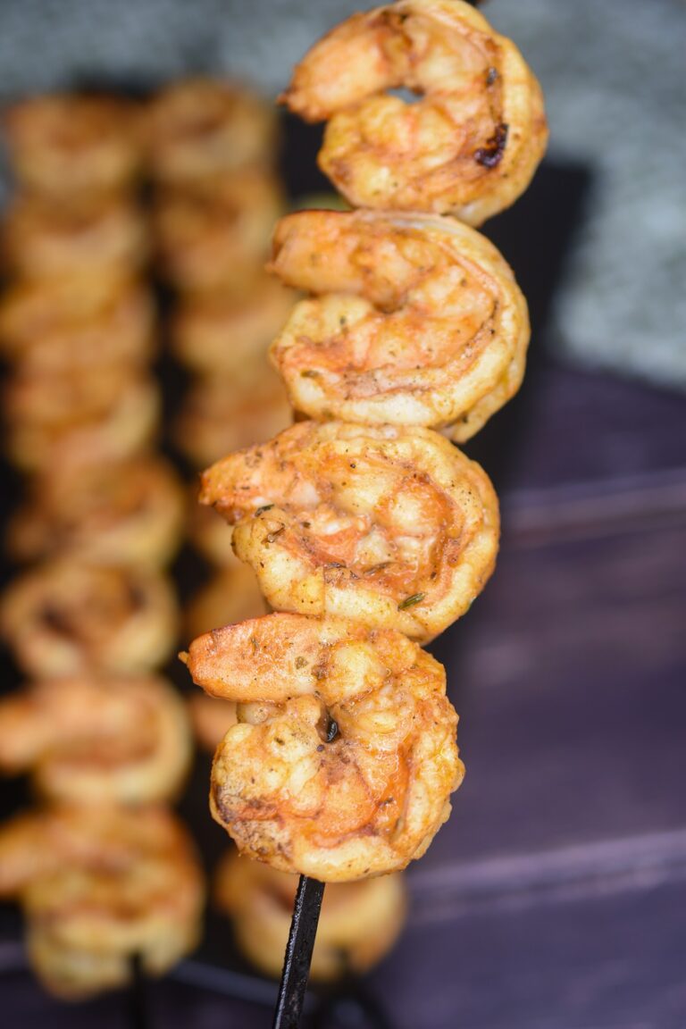 Grilled Spicy Shrimp on skewers